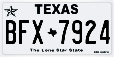 TX license plate BFX7924