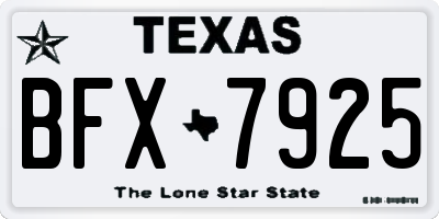 TX license plate BFX7925