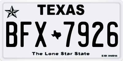 TX license plate BFX7926