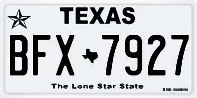 TX license plate BFX7927