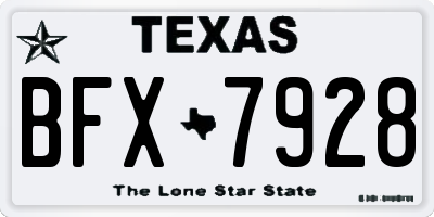 TX license plate BFX7928