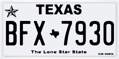 TX license plate BFX7930