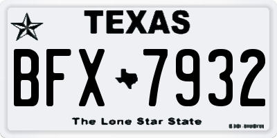 TX license plate BFX7932