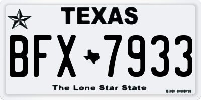 TX license plate BFX7933
