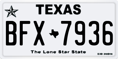 TX license plate BFX7936