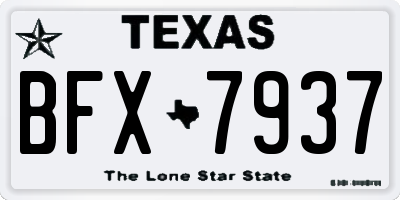 TX license plate BFX7937