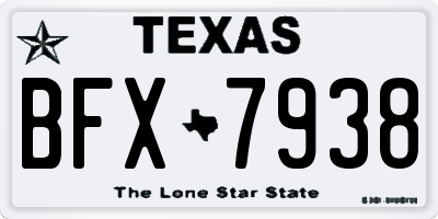 TX license plate BFX7938