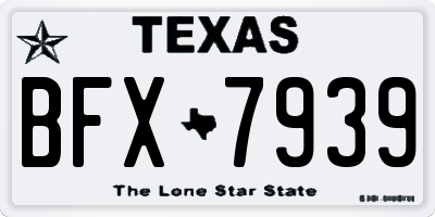 TX license plate BFX7939