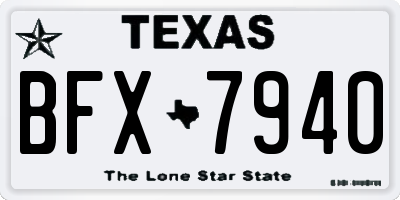 TX license plate BFX7940