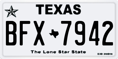 TX license plate BFX7942