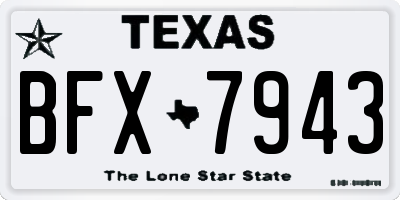 TX license plate BFX7943