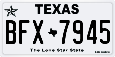 TX license plate BFX7945