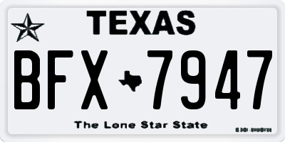 TX license plate BFX7947
