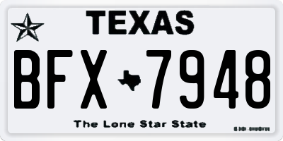 TX license plate BFX7948