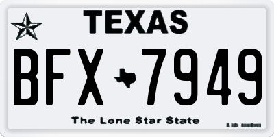 TX license plate BFX7949