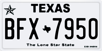 TX license plate BFX7950