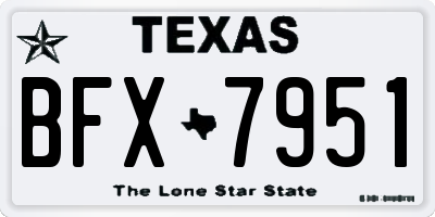 TX license plate BFX7951