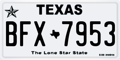 TX license plate BFX7953