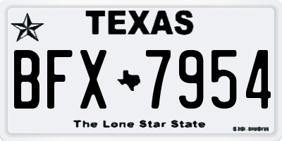 TX license plate BFX7954