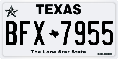 TX license plate BFX7955