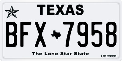 TX license plate BFX7958