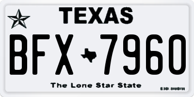 TX license plate BFX7960