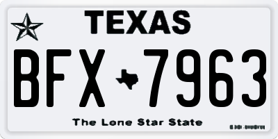 TX license plate BFX7963