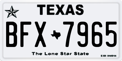 TX license plate BFX7965