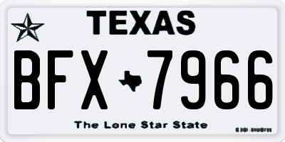 TX license plate BFX7966