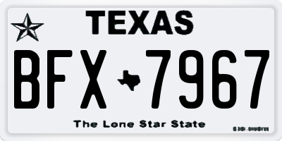 TX license plate BFX7967