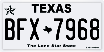 TX license plate BFX7968