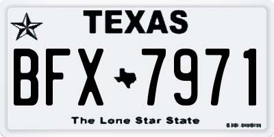 TX license plate BFX7971