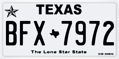 TX license plate BFX7972