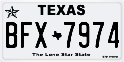 TX license plate BFX7974
