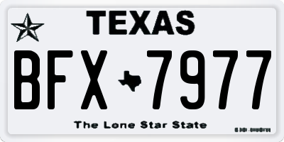 TX license plate BFX7977
