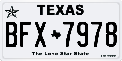 TX license plate BFX7978