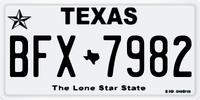 TX license plate BFX7982