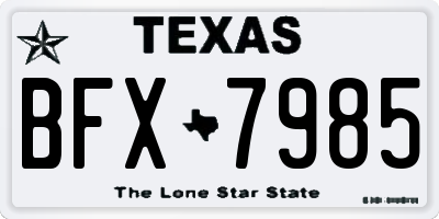 TX license plate BFX7985