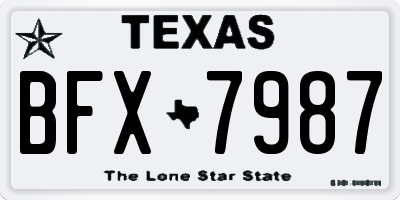 TX license plate BFX7987