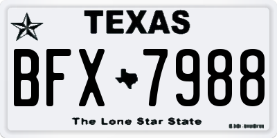 TX license plate BFX7988