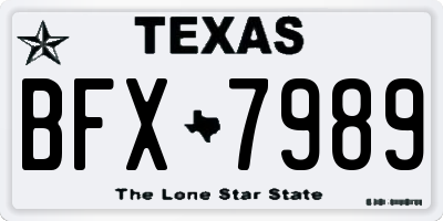 TX license plate BFX7989