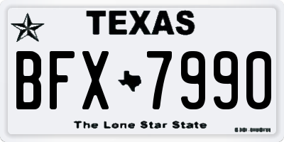 TX license plate BFX7990