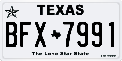 TX license plate BFX7991