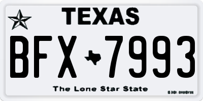 TX license plate BFX7993