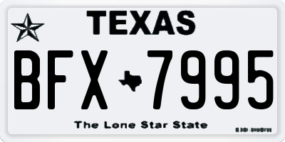TX license plate BFX7995