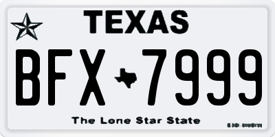 TX license plate BFX7999