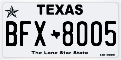 TX license plate BFX8005