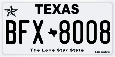 TX license plate BFX8008
