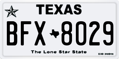TX license plate BFX8029