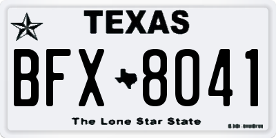 TX license plate BFX8041